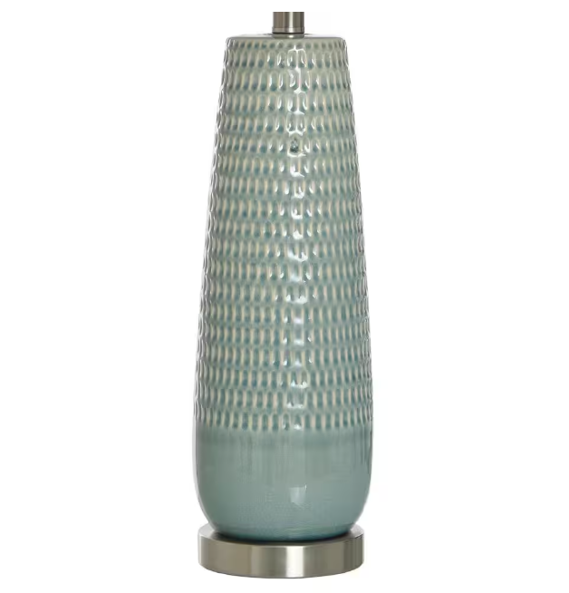 StyleCraft Starlite 29 in. Brass Pineapple Task and Reading Table Lamp for Living Room with White Linen Shade