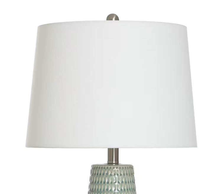 StyleCraft Starlite 29 in. Brass Pineapple Task and Reading Table Lamp for Living Room with White Linen Shade