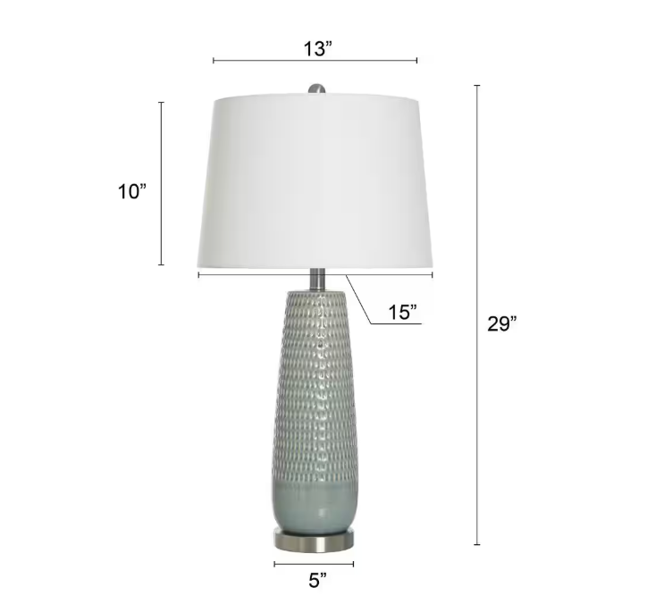 StyleCraft Starlite 29 in. Brass Pineapple Task and Reading Table Lamp for Living Room with White Linen Shade