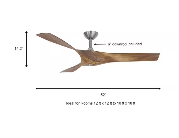 Home Decorators Collection Wesley 52 in. Brushed Nickel Ceiling Fan with Remote Control