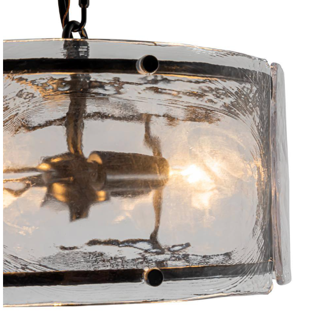 EDISLIVE Chloe 3-Light 11.8 in. Water Glass Black Chandelier for Dinning Room