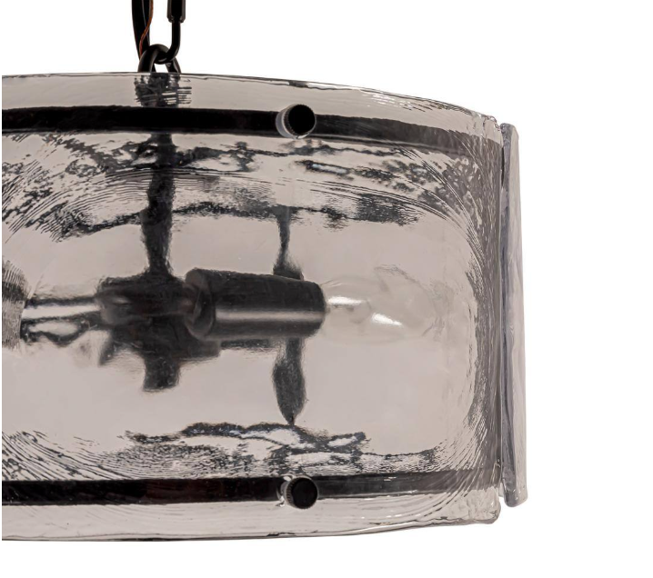 EDISLIVE Chloe 3-Light 11.8 in. Water Glass Black Chandelier for Dinning Room