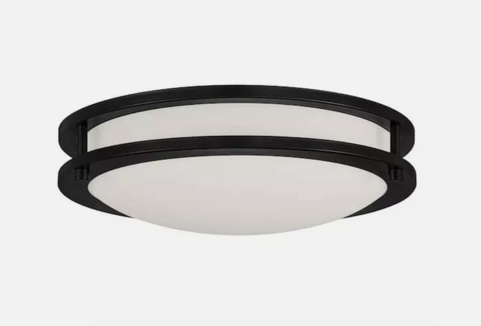 Hampton Bay Flaxmere 12 in. Dimmable Integrated LED Flush Mount Ceiling Light