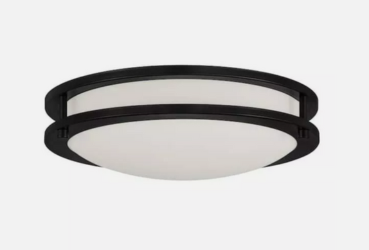 Hampton Bay Flaxmere 12 in. Dimmable Integrated LED Flush Mount Ceiling Light