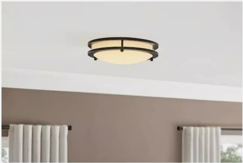 Hampton Bay Flaxmere 12 in. Dimmable Integrated LED Flush Mount Ceiling Light