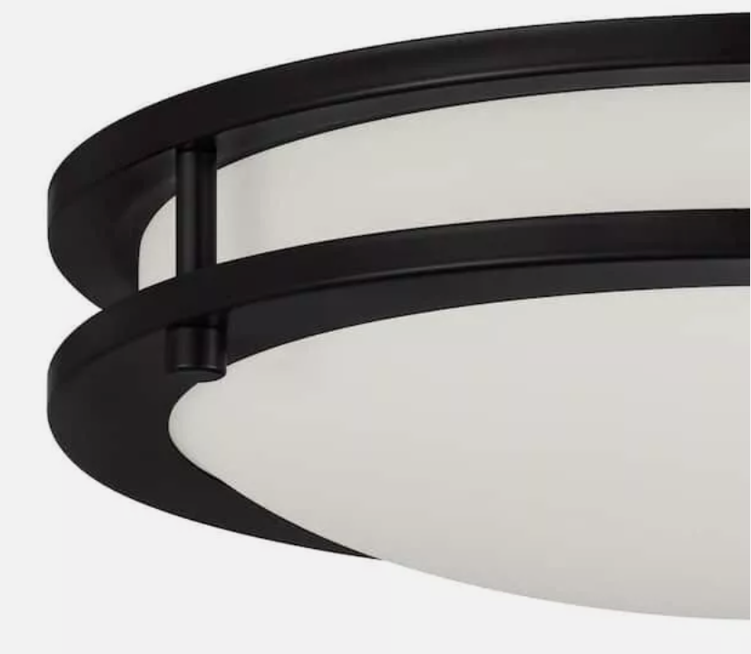 Hampton Bay Flaxmere 12 in. Dimmable Integrated LED Flush Mount Ceiling Light