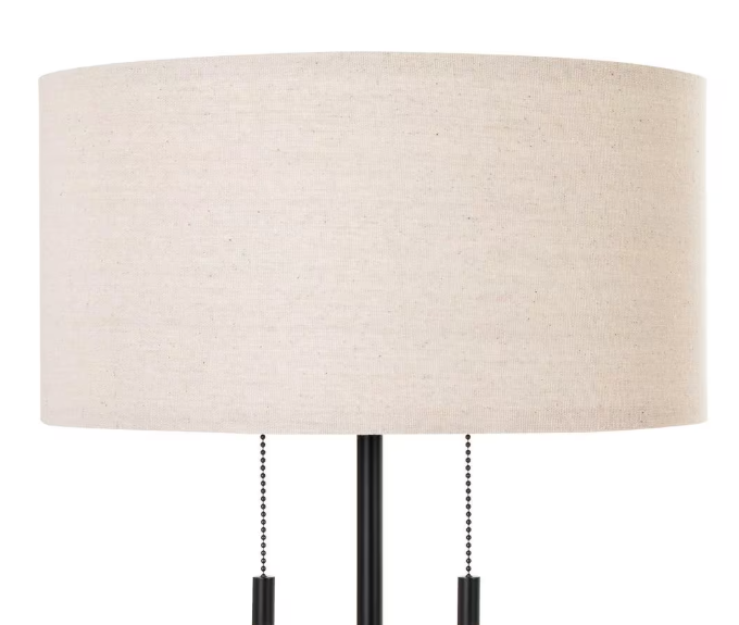 Merra 24 in. Black Table and Desk Lamps with USB Ports and Twin Lights (Set of 2)