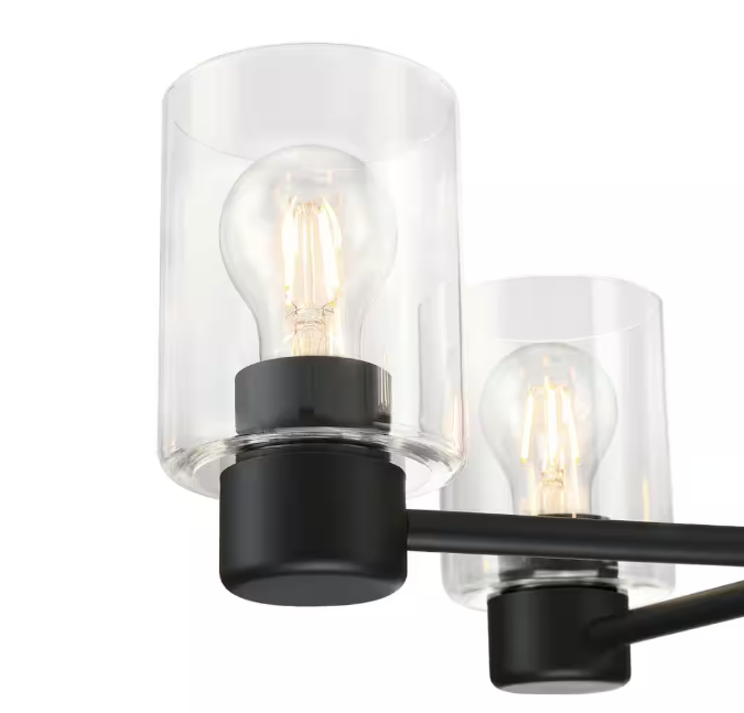 Westinghouse Sylvestre 5-Lights Matte Black Chandelier with Clear Glass