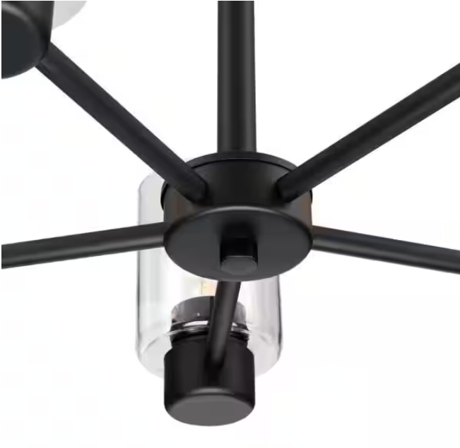 Westinghouse Sylvestre 5-Lights Matte Black Chandelier with Clear Glass