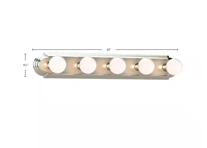 Volume Lighting 5-Light Brushed Nickel Bath or Vanity Light