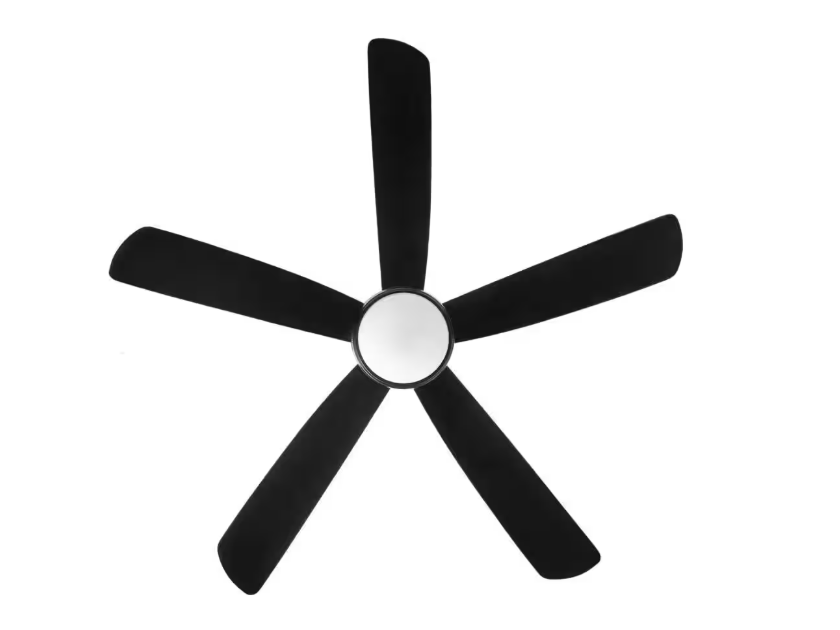 Hampton Bay Averly 52 in. Indoor Matte Black Ceiling Fan with Adjustable White Integrated LED with Remote Control Included