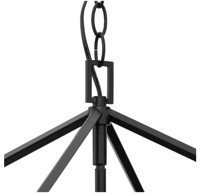 Progress Lighting Hillcrest 4-Light 13 in. Matte Black Modern Farmhouse Foyer Light for Halls