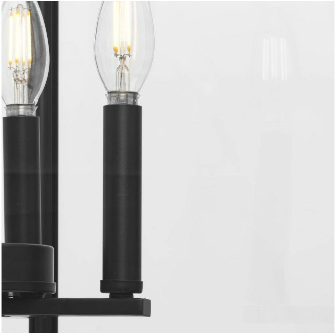 Progress Lighting Hillcrest 4-Light 13 in. Matte Black Modern Farmhouse Foyer Light for Halls