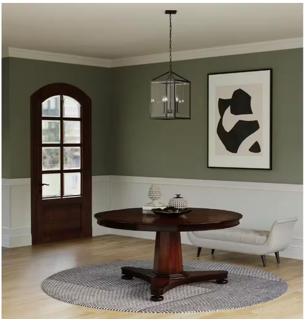 Progress Lighting Hillcrest 4-Light 13 in. Matte Black Modern Farmhouse Foyer Light for Halls