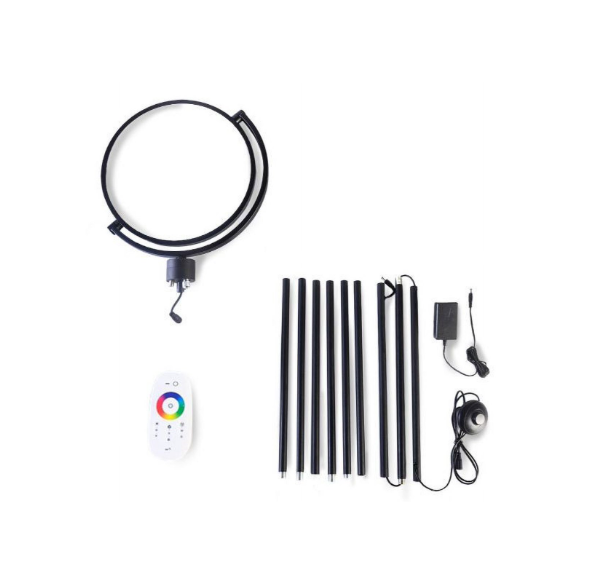 HomeRoots 60 in. Black LED Tripod Color Changing Ring Light Floor Lamp