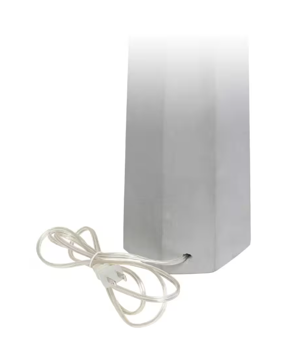 Elegant Designs 30.5 in. White Concrete Table Lamp with Fabric Shade