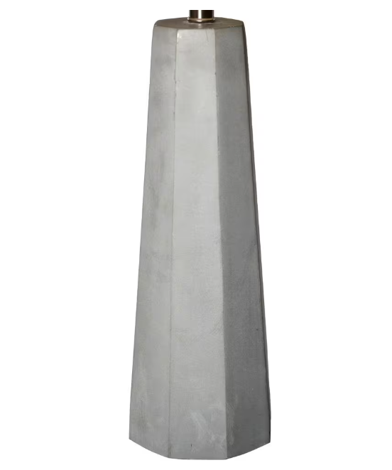 Elegant Designs 30.5 in. White Concrete Table Lamp with Fabric Shade