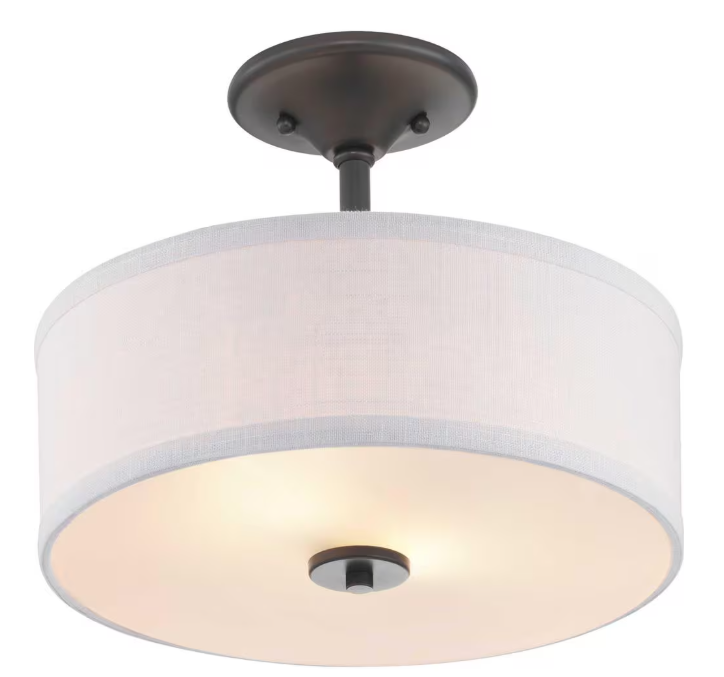 Progress Lighting Inspire Collection 2-Light Graphite Semi-Flush Mount