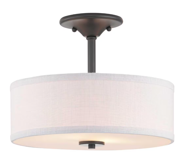 Progress Lighting Inspire Collection 2-Light Graphite Semi-Flush Mount
