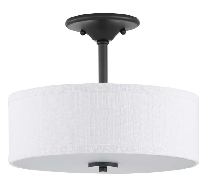 Progress Lighting Inspire Collection 2-Light Graphite Semi-Flush Mount