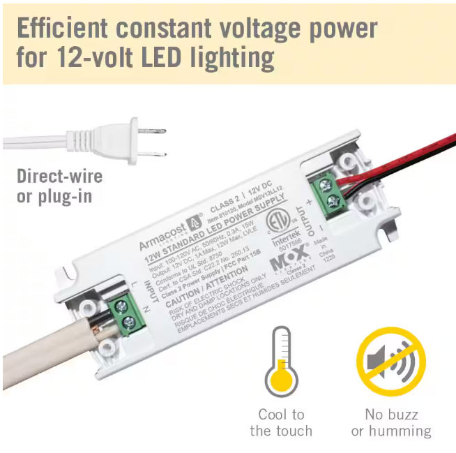 Armacost Lighting LED Power Supply 12-Watt Standard Driver 12-Volt Transformer