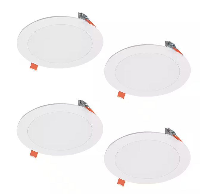HALO HLBSL6 6 in. Adjustable CCT Canless IC Rated Dimmable Indoor Integrated LED Recessed Light Kit (4-Pack)