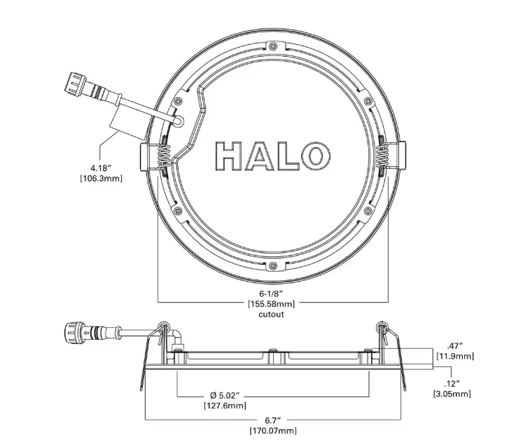HALO HLBSL6 6 in. Adjustable CCT Canless IC Rated Dimmable Indoor Integrated LED Recessed Light Kit (4-Pack)