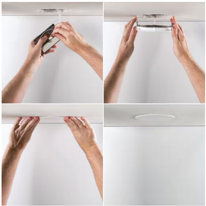 HALO HLBSL6 6 in. Adjustable CCT Canless IC Rated Dimmable Indoor Integrated LED Recessed Light Kit (4-Pack)