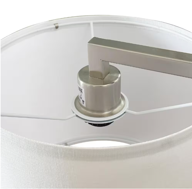 Cedar Hill 19 in. Brushed Nickel Table Lamp with In-Line Switch