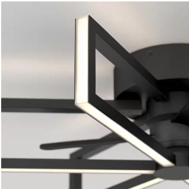 Artika Swirl 26 in. Indoor Black 8-Steps CCT 18.7 in. Integrated LED Ceiling Fan with Remote Included