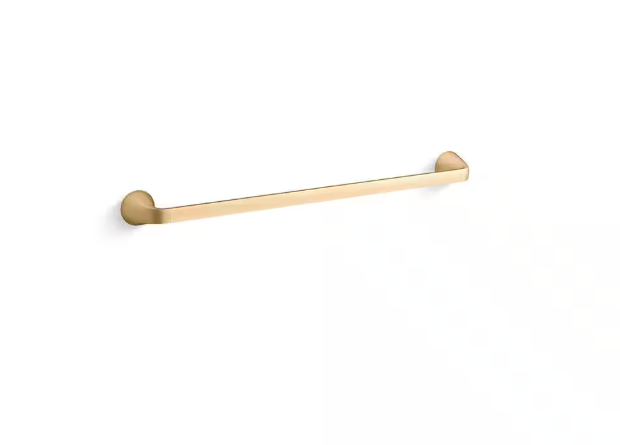 KOHLER Cursiva 24 in. Towel Bar in Vibrant Brushed Moderne Brass