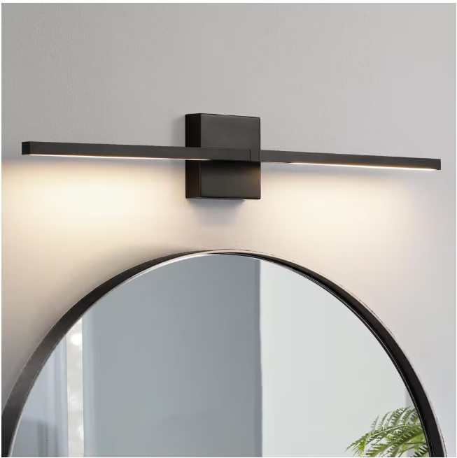 KAISITE 30 in. 2-light Black LED Vanity Light Bar 18-Watt Rotatable Bathroom Light Fixture Dimmable Sconces Wall Lighting