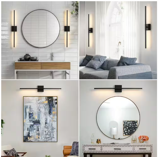 KAISITE 30 in. 2-light Black LED Vanity Light Bar 18-Watt Rotatable Bathroom Light Fixture Dimmable Sconces Wall Lighting