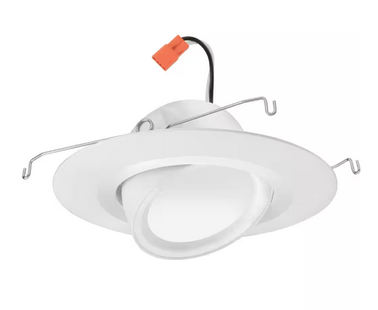 Juno Retro Basics Adjustable 5/6 in. Selectable CCT Integrated LED Retrofit White Housing Required Recessed Light Trim