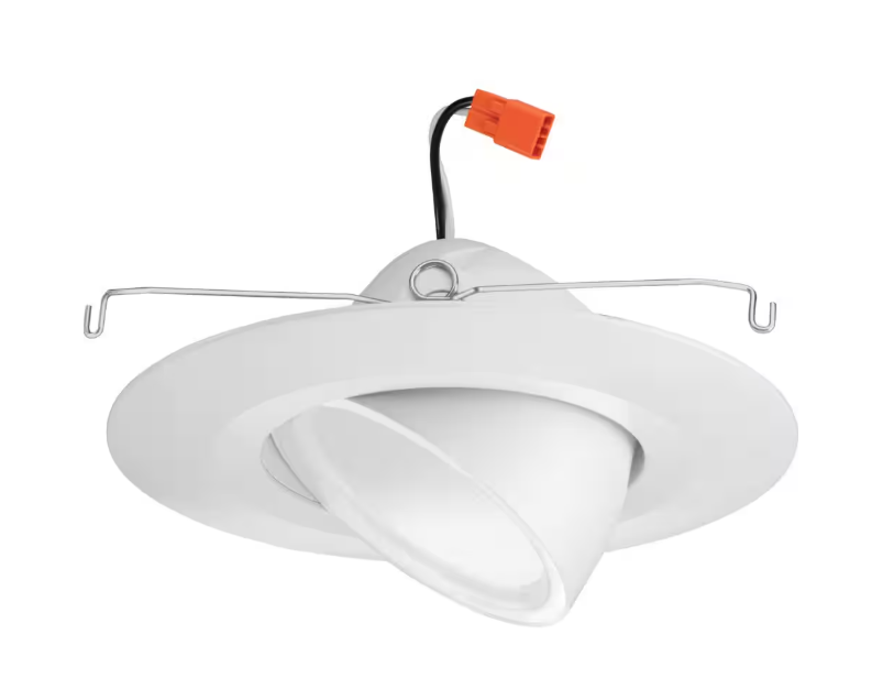 Juno Retro Basics Adjustable 5/6 in. Selectable CCT Integrated LED Retrofit White Housing Required Recessed Light Trim
