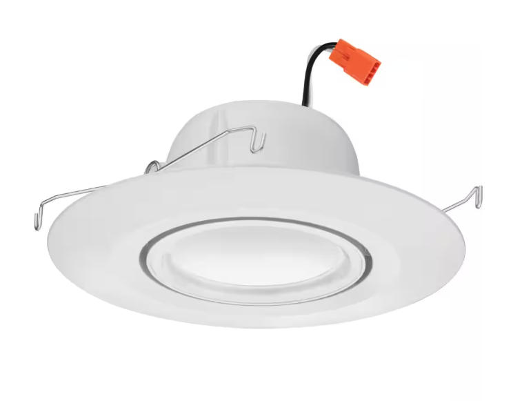 Juno Retro Basics Adjustable 5/6 in. Selectable CCT Integrated LED Retrofit White Housing Required Recessed Light Trim