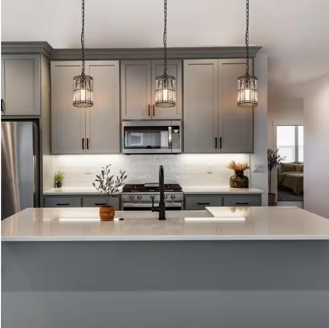 LNC Cristallo Black Modern Coastal Mini Drum Pendant Light 1-Light Transitional Crystal Pendant Ceiling Light