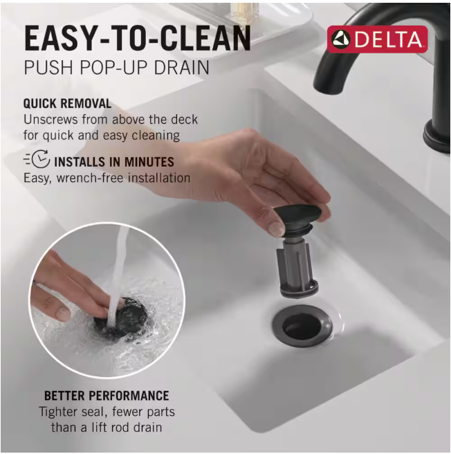 Delta Greydon Single Handle Single Hole Bathroom Faucet in Matte Black