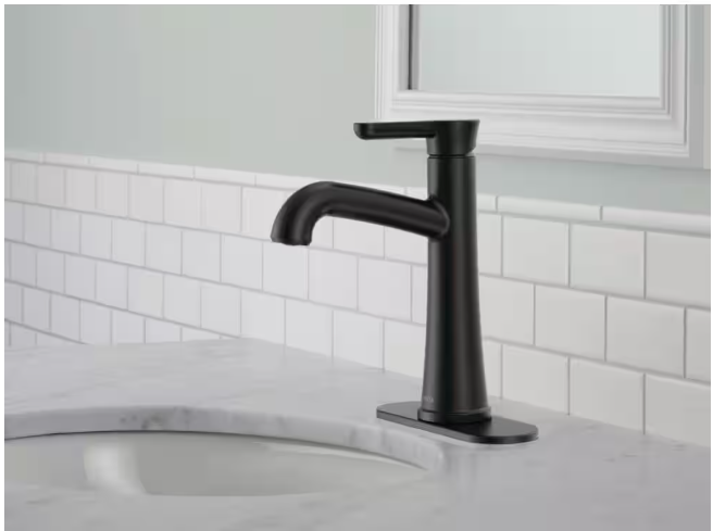 Delta Greydon Single Handle Single Hole Bathroom Faucet in Matte Black