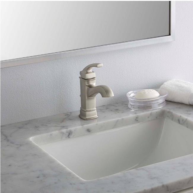 MOEN Hensley Single Hole Single-Handle Bathroom Faucet in Spot Resist Brushed Nickel