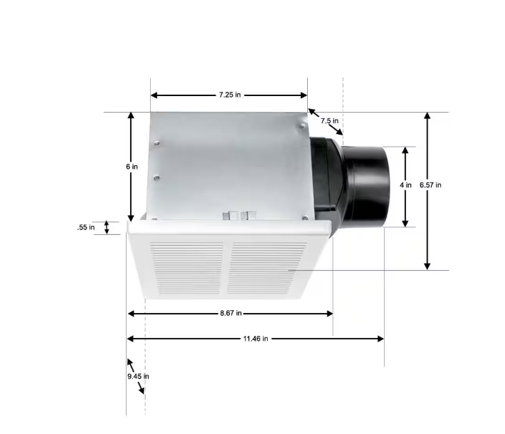Hampton Bay 80 CFM Ceiling Mount Room Side Installation Humidity Sensing Bathroom Exhaust Fan, ENERGY STAR