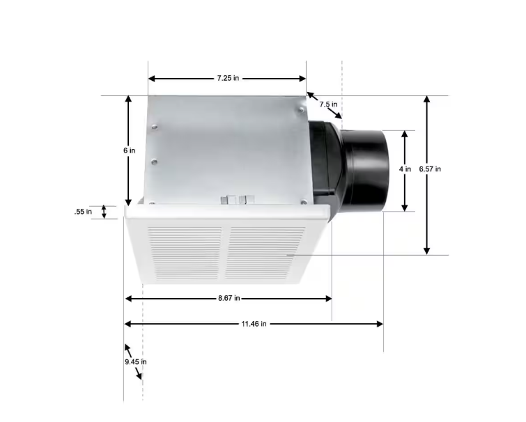 Hampton Bay 80 CFM Ceiling Mount Room Side Installation Humidity Sensing Bathroom Exhaust Fan, ENERGY STAR