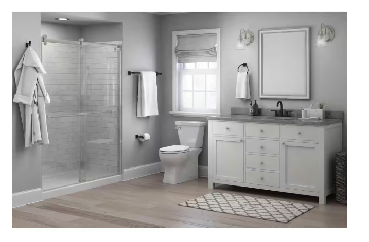 Delta Averland Wall Mount Pivot Arm Toilet Paper Holder Bath Hardware Accessory in Matte Black