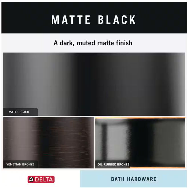 Delta Averland Wall Mount Pivot Arm Toilet Paper Holder Bath Hardware Accessory in Matte Black