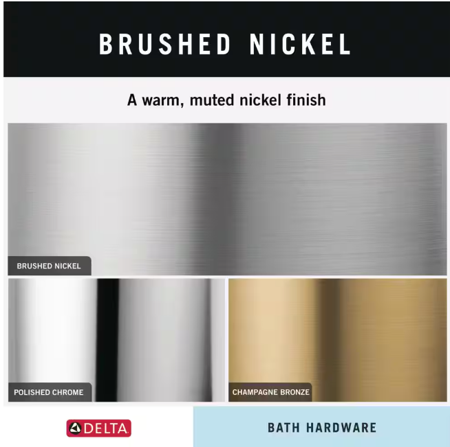 Delta Greenwich II Wall Mount Euro Single Post Toilet Paper Holder Bath Hardware Accessory in Brushed Nickel