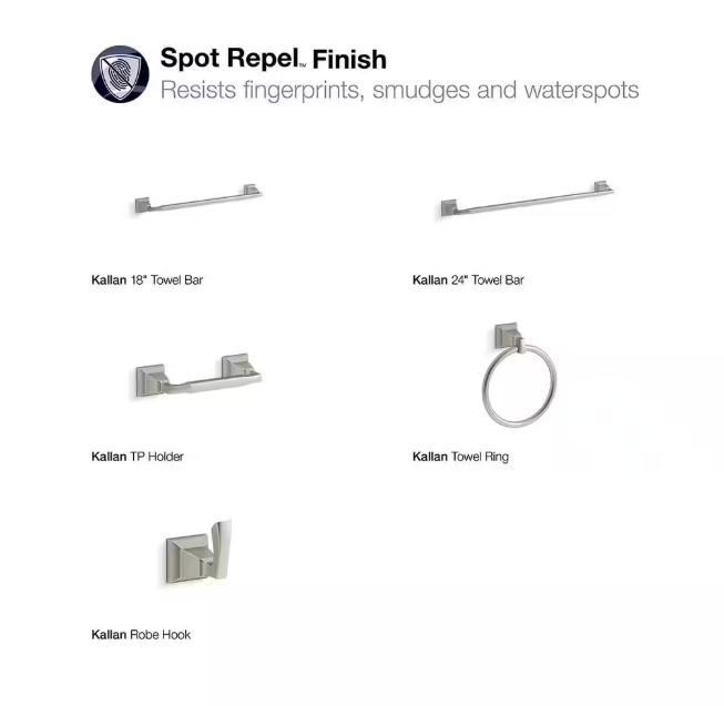 KOHLER Kallan Single Robe Hook in Vibrant Brushed Nickel