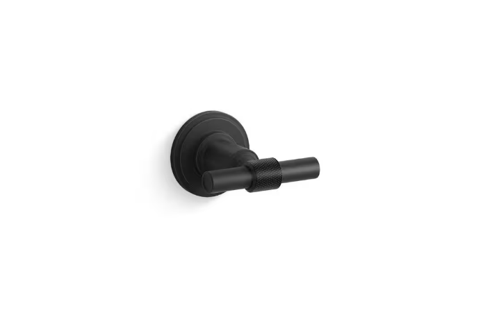 KOHLER Torrington Wall Mounted Knob Robe/Towel Hook in Matte Black