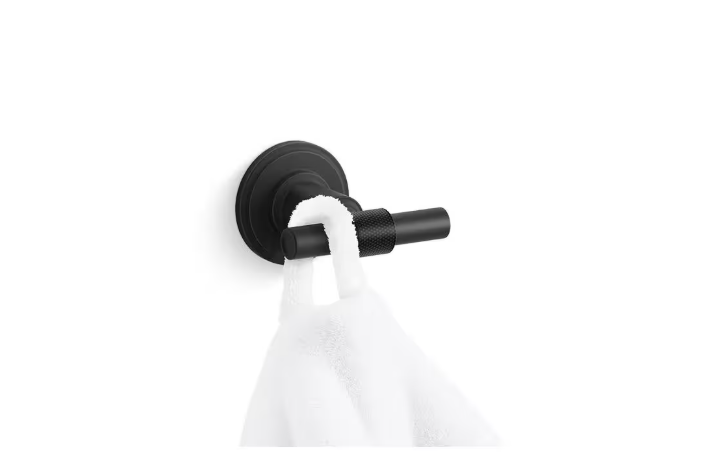 KOHLER Torrington Wall Mounted Knob Robe/Towel Hook in Matte Black