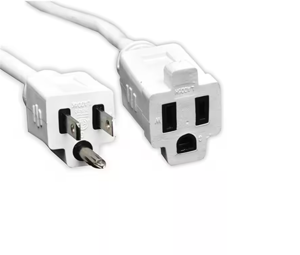 GoGreen Power 18 ft. 16/3 Heavy Duty Extension Cord, White