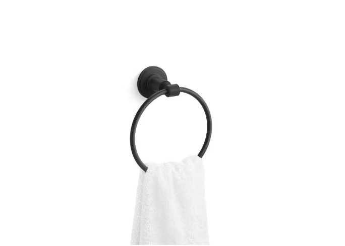 KOHLER Torrington Wall Mounted Towel Ring in Matte Black